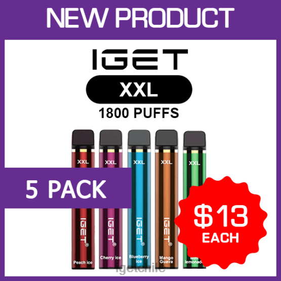 IGET wholesale xxl - 1800 inhalaciones - paquete de 5 R2H0R462