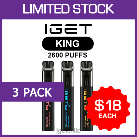 IGET wholesale king - 2600 inhalaciones - paquete de 3 R2H0R476