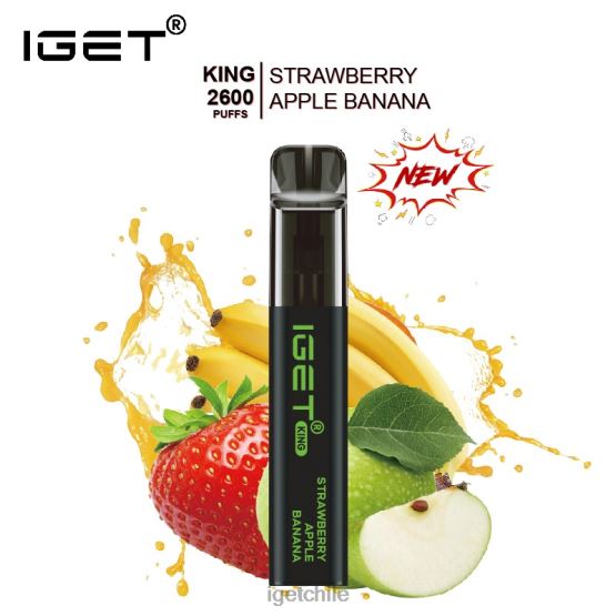 rey IGET bar - 2600 inhalaciones R2H0R649 fresa manzana plátano hielo