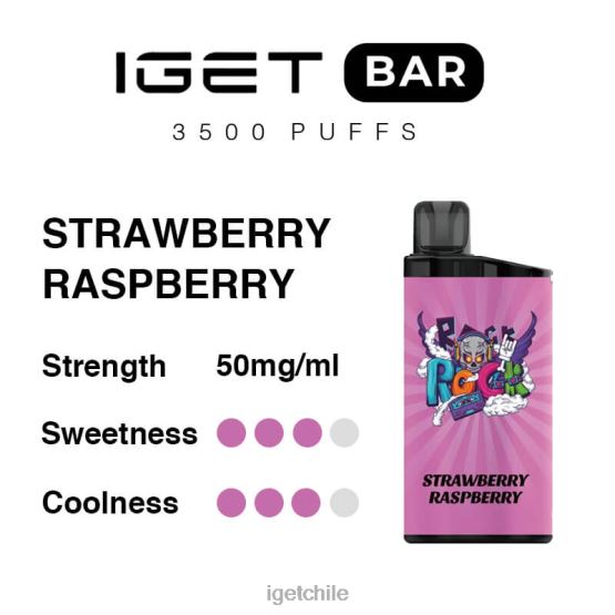 barra IGET bar online 3500 inhalaciones R2H0R273 frambuesa fresa