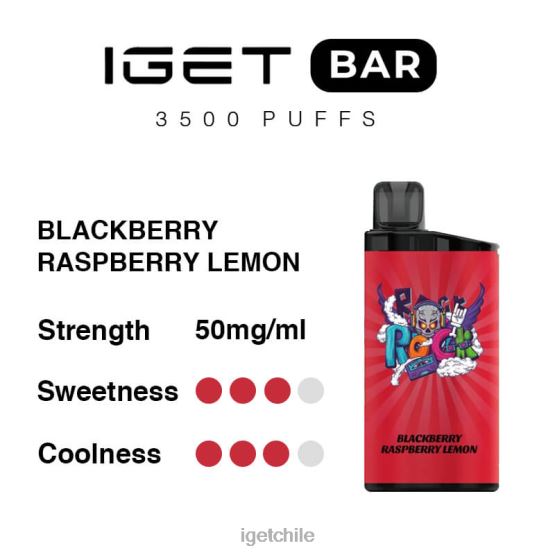 barra IGET bar 3500 inhalaciones R2H0R296 mora frambuesa limón