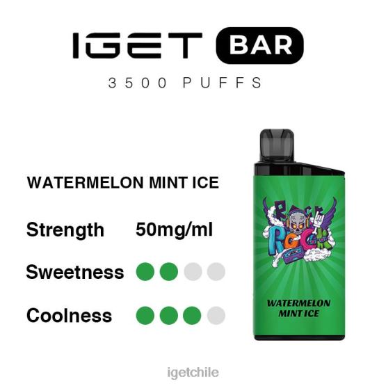 barra IGET vape online 3500 inhalaciones R2H0R304 sandia hielo de menta