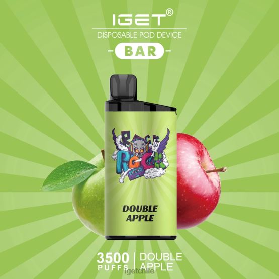 barra IGET vape online - 3500 inhalaciones R2H0R514 manzana doble