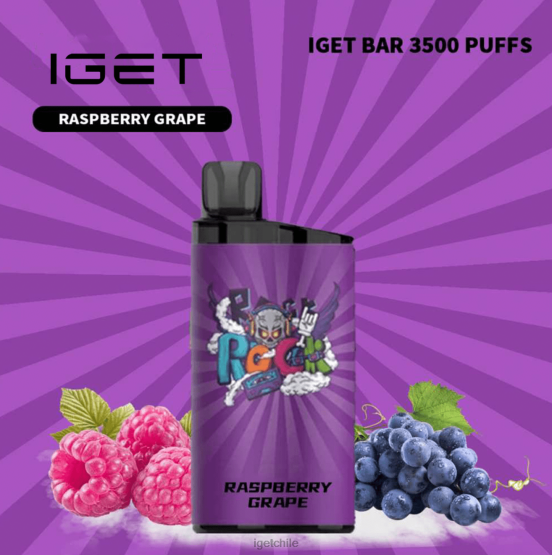 barra IGET vape - 3500 inhalaciones R2H0R549 uva frambuesa