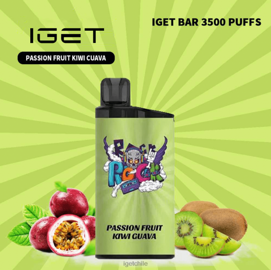 barra IGET wholesale - 3500 inhalaciones R2H0R615 maracuyá kiwi guayaba