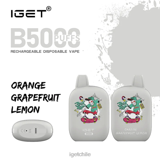 IGET vape Chile b5000 R2H0R319 naranja pomelo limón