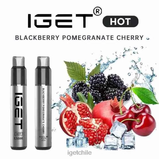 IGET vape Chile calenté - 5500 inhalaciones R2H0R650 mora granada cereza