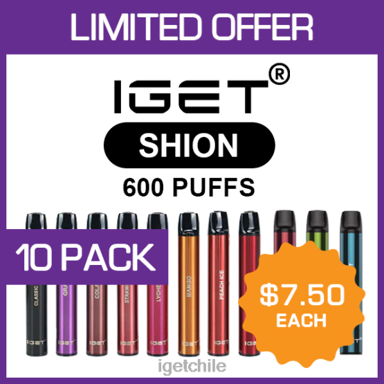 IGET vape sale shion - 600 inhalaciones - paquete de 10 R2H0R507