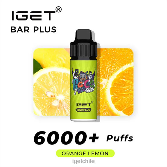 barra IGET vape plus 6000 caladas R2H0R238 naranja limon