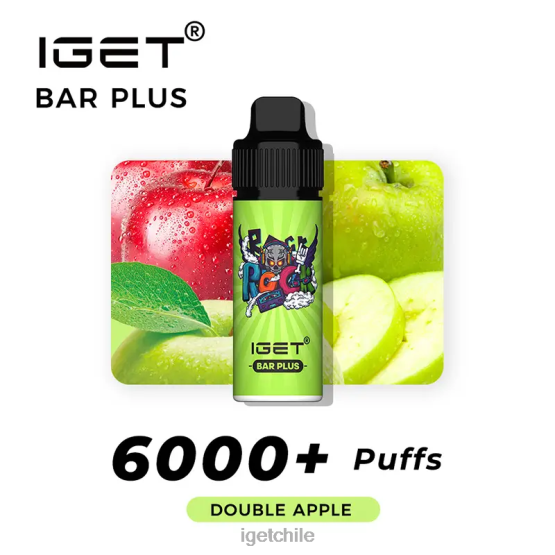 barra IGET vape Chile plus 6000 caladas R2H0R245 manzana doble