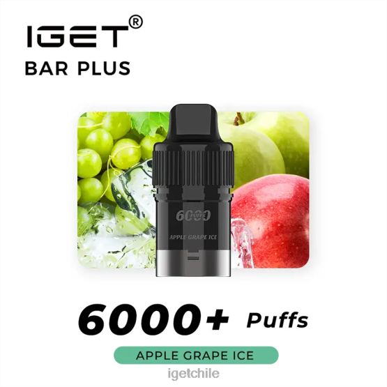 barra IGET bar online plus pod 6000 inhalaciones R2H0R253 hielo de uva de manzana