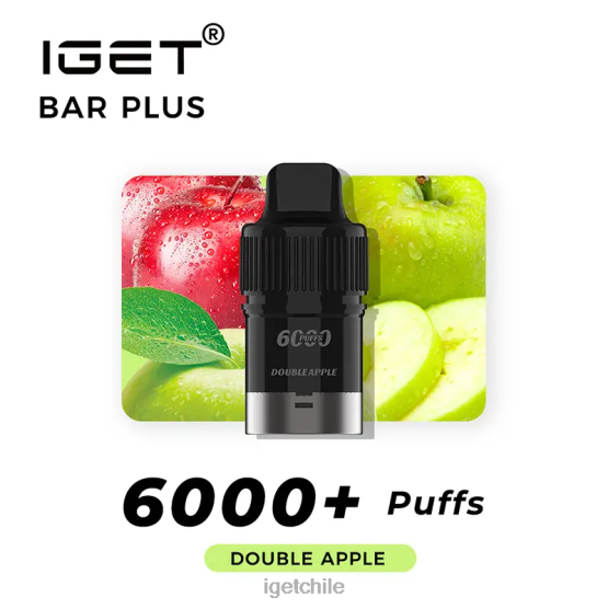 barra IGET vape sale plus pod 6000 inhalaciones R2H0R259 manzana doble