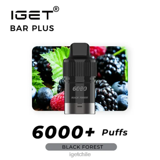 barra IGET vape Chile plus pod 6000 inhalaciones R2H0R265 bosque Negro