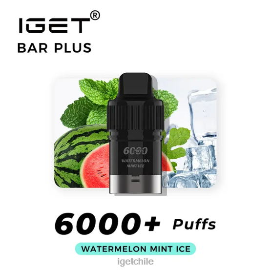 barra IGET vape sale plus pod 6000 inhalaciones R2H0R269 sandia hielo de menta