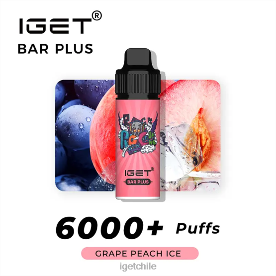 barra IGET vape online plus - 6000 inhalaciones R2H0R590 hielo de durazno uva