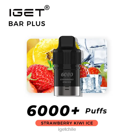 Barra IGET bar sin nicotina plus pod 6000 inhalaciones R2H0R376 hielo de fresa y kiwi