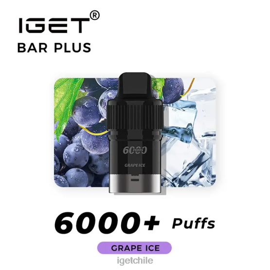 Barra IGET sale sin nicotina plus pod 6000 inhalaciones R2H0R382 hielo de uva